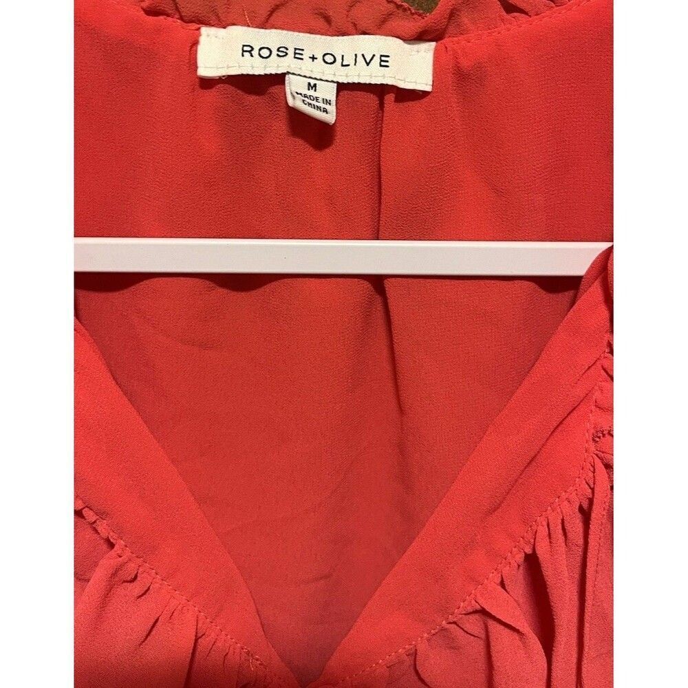 Rose & Olive Tassel Sleeveless Tank Top Size Medium Coral Red - Picture 4 of 6